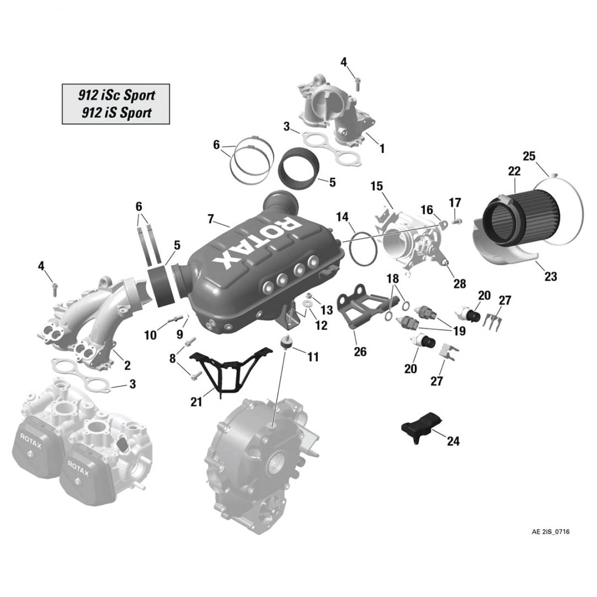 Chapter 73-10-00 : Intake Manifold, Airbox, Throttle Body Socket 912 iSc/iS Sport